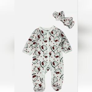 Hello Kitty White and Red Footie with Bow